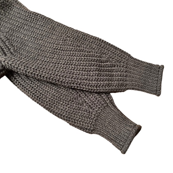 H&M Chunky Sweater Womens L Grey Knit Mock Neck Boxy Oversized W/Flaw - Picture 5 of 10